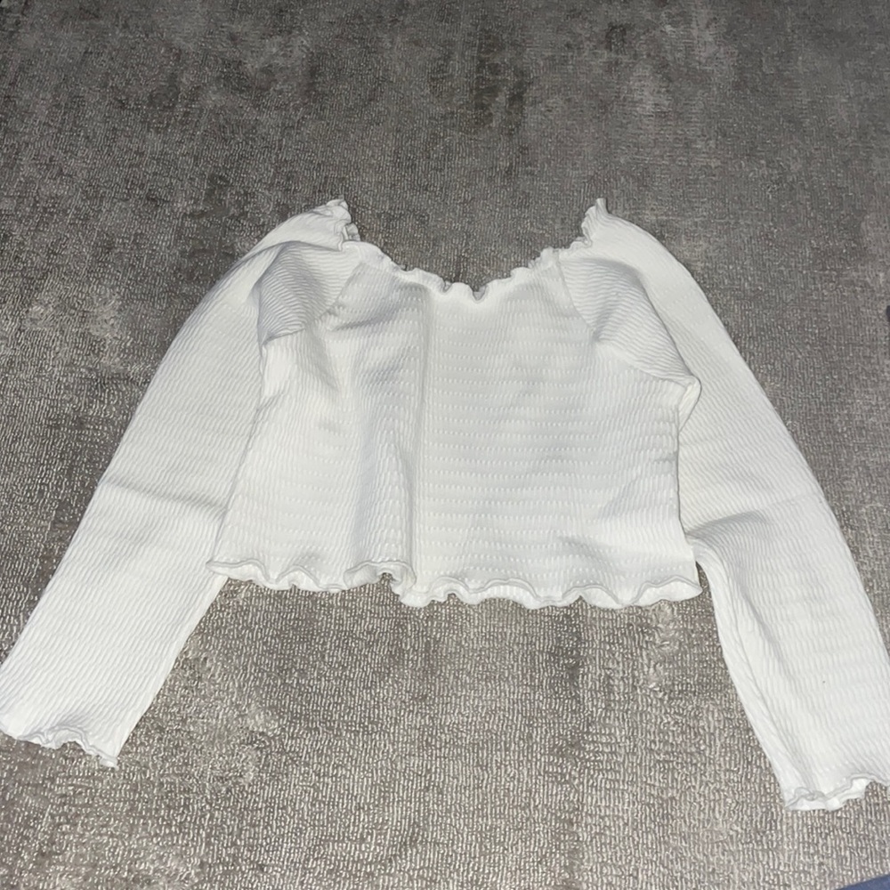 White long sleeve top